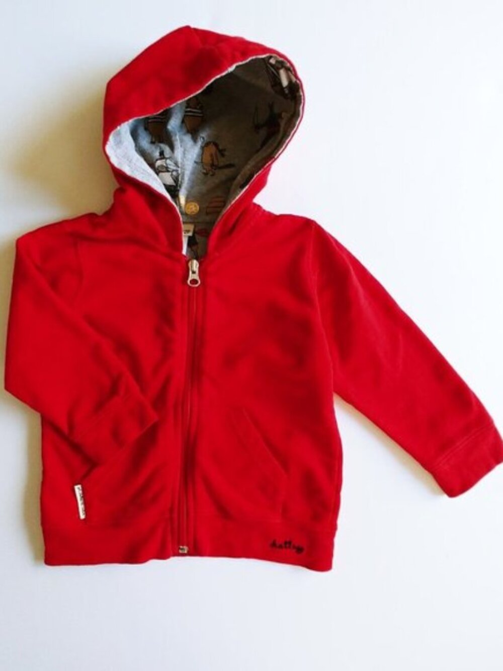 Hatley Woodland Whimsy Bear Zip-Up Hoodie 3T